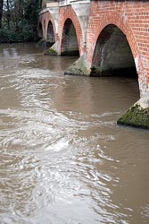 Whirlpools below bridge