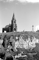 Fisheman's church above chalk cliff, Dieppe