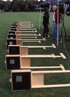 Image: Wooden shutter boxes on the polo pitch before the plate cameras arrive